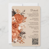 ライトテラコッタとオレンジの結婚式招待状 招待状 (裏面)