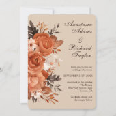 ライトテラコッタアンドオレンジ結婚式招待状 招待状 (正面)