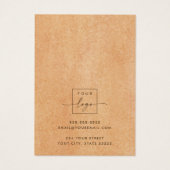 ライトテラコッタスクリプトロゴイヤリングディスプレイカード (裏面)