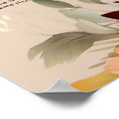 ライトテラコッタ秋フローラ結婚のシーティングチャート ポスター (角)