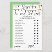 ライトテーマ彼は彼女はブライダルシャワーゲームと言った (正面/裏面)