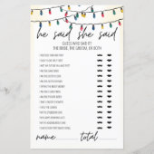 ライトテーマ彼は彼女はブライダルシャワーゲームと言った (正面)