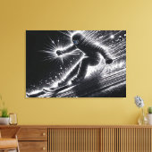 ライトトレイル付きダウンヒルスキーヤー キャンバスプリント (インサイチュ (リビング))