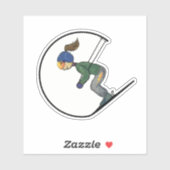 ライトニングクワッドスキーヤー – ステッカー シール (シート)