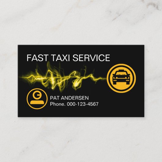 ライトニングファストタクシーの運転サービス 名刺 (正面)