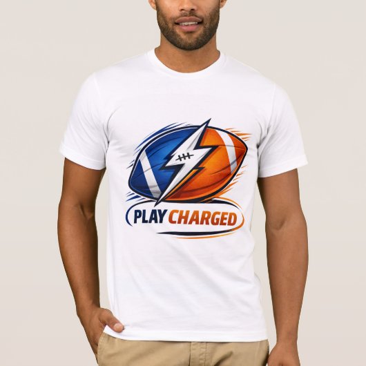 ライトニングボルトスポーツ プレイチャージドフットボールシャツ Tシャツ (正面)