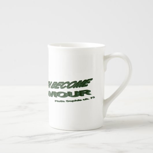 ライトハウスが私の救い主になる – 緑 ボーンチャイナマグカップ (右)