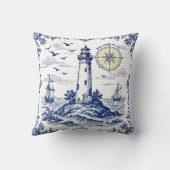 ライトハウスとコンパス クッション (裏面)