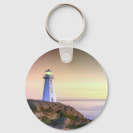 ライトハウスとサンセットの写真 キーホルダー (正面)