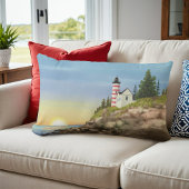 ライトハウスとサンセット ランバークッション