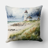 ライトハウスとビーチシーン クッション (裏面)