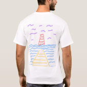 ライトハウスと桟橋 Tシャツ (裏面)