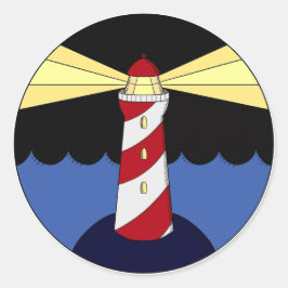 ライトハウスのナウティステッカー ラウンドシール