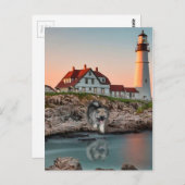 ライトハウスの反射 ポストカード (正面/裏面)