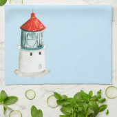 ライトハウスの水彩沿岸夏 キッチンタオル (折り畳み)