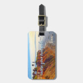 ライトハウスの海崖の写真自分の道を選ぶ ラゲッジタグ (正面縦)