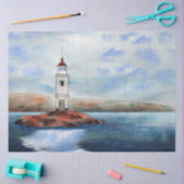 ライトハウスの海水の色の切り離し 薄葉紙 (クラフト)