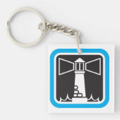 ライトハウスはっきりしたビーコン(海波アイコン付き) キーホルダー (正面)