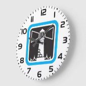 ライトハウスはっきりしたビーコン(海波アイコン付き) ラージ壁時計 (傾斜)