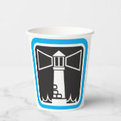 ライトハウスはっきりしたビーコン(海波アイコン付き) 紙コップ (正面)