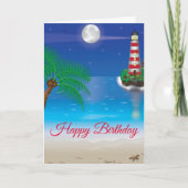 ライトハウスをテーマにした誕生日 カード (正面)
