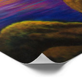 ライトハウスアットサンセットサイルボートランドスケープマウンテン ポスター (角)