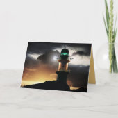 ライトハウスアットサンセット航海のカスタムグリーティングカード カード (正面)