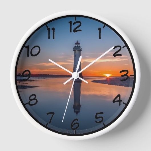 ライトハウスアットサンライズウォールクロック 壁時計 (正面)