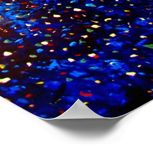 ライトハウスアットナイトポインティリズムファインアートプリント ポスター (角)