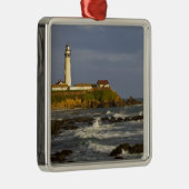 ライトハウスアットピジョンポイント州ビーチインサン2 メタルオーナメント (右)