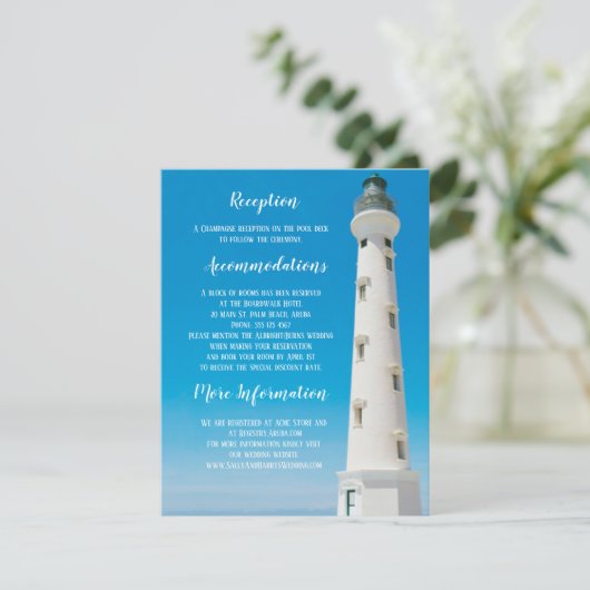 ライトハウスアルバ行き先ウェディングエンクロージャ 招待状 (スタンド正面)
