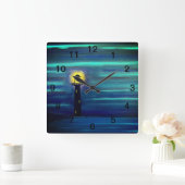 ライトハウスアンダーザムーン スクエア壁時計 (ホーム)