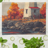 ライトハウスインオータム秋 キッチンタオル (折り畳み)