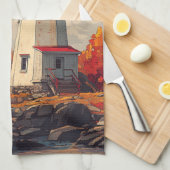 ライトハウスインオータム秋 キッチンタオル (四つ折り)