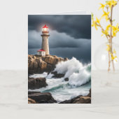 ライトハウスインストームクラウド悔やみや弔慰 カード (黄色い花)