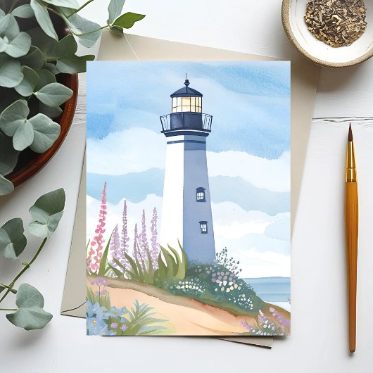 ライトハウスイン開花 | 沿岸水色フローラ ポストカード
