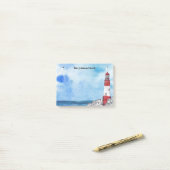 ライトハウスウォーターカラーシーンアートストッキングスタッファー ポストイット (デスク上)