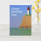 ライトハウスオイル塗装ハッピーバースデーパパカード カード (黄色い花)