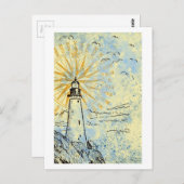 ライトハウスオンクリフ、海シースプレー、シーグル ポストカード (正面/裏面)