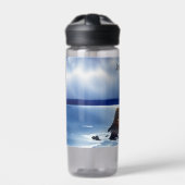 ライトハウスオンザクリフスウォーターカラーパーソナライズされた ウォーターボトル (正面)