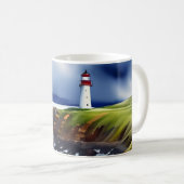 ライトハウスオンザクリフスウォーターカラー コーヒーマグカップ (正面右)