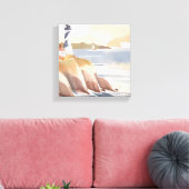 ライトハウスオンザショア | 水彩海 キャンバスプリント (インサイチュ (リビング))
