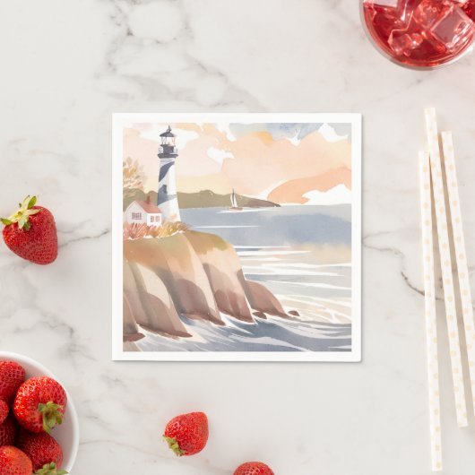 ライトハウスオンザショア | 水彩海 スタンダードカクテルナプキン (インサイチュ)