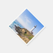 ライトハウスオンヒルブルースカイホワイトハウス海 スタンダードカクテルナプキン (角)