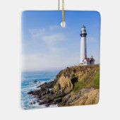 ライトハウスオンヒルブルースカイホワイトハウス海 セラミックオーナメント (右)