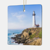 ライトハウスオンヒルブルースカイホワイトハウス海 セラミックオーナメント (左)