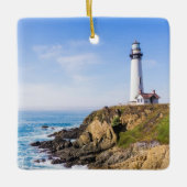 ライトハウスオンヒルブルースカイホワイトハウス海 セラミックオーナメント (正面)
