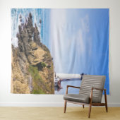 ライトハウスオンヒルブルースカイホワイトハウス海 タペストリー (インサイチュ(横))