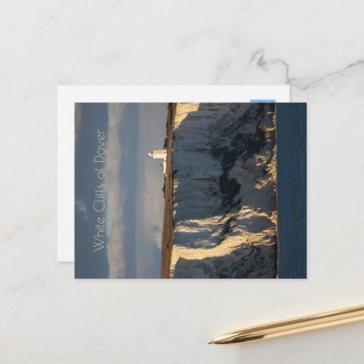 ライトハウスオンホワイトクリフスオブドーバー,イングランド ポストカード (正面/裏面インサイチュ)