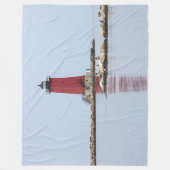 ライトハウスオンミシガン湖 フリースブランケット (正面)